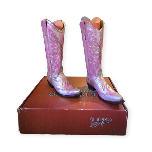 Old Gringo Yippee Ki Yay Peyton Pink Gold Tall Boots Size 8.5 - Picture 6 of 15